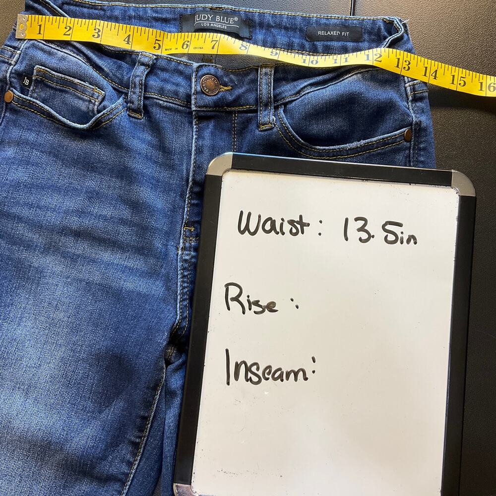 Judy Blue Relaxed Fit Jeans Women’s Size 28 Blue Stretch Straight Ankle Cropped - Picture 7 of 9
